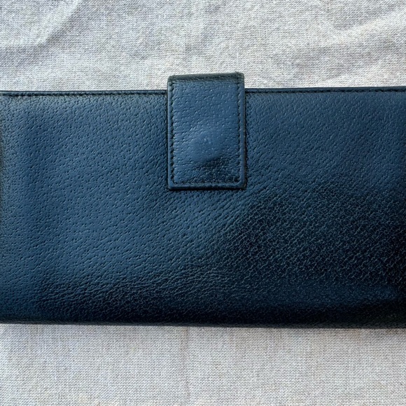 GUCCI Authentic SALE! EUC Black Long Wallet Gucci Nameplate Vintage - Picture 4 of 6